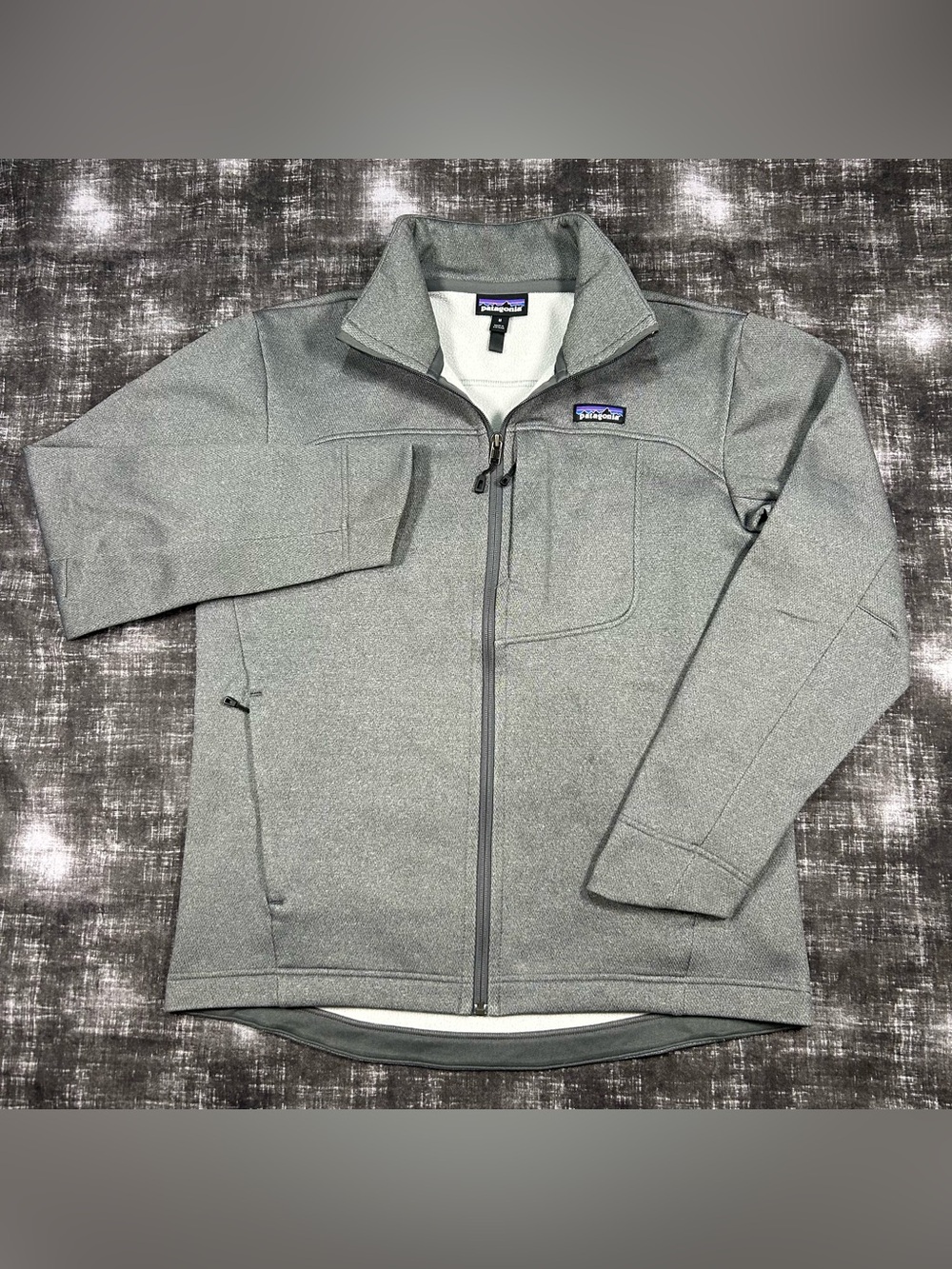 Patagonia Ukiah Jacket Mens Medium Gray HighTech Insulating Mesh Full-Zip Fleece